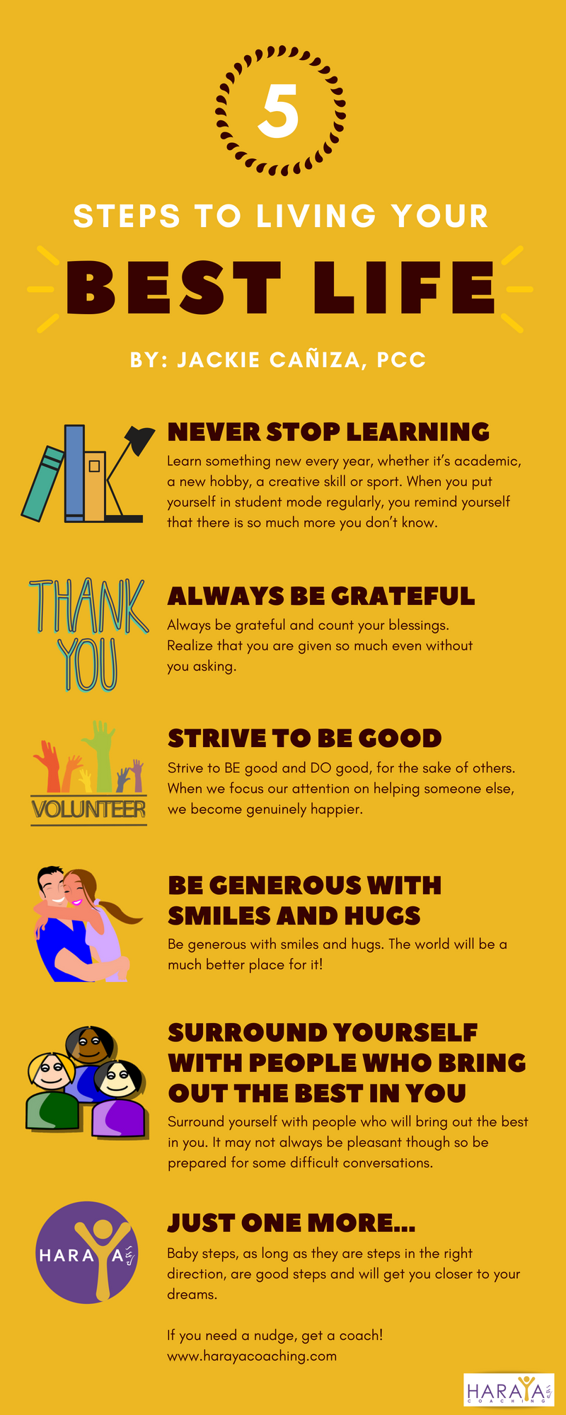 5 Steps to Living your Best Life (Infographic) Haraya Coaching